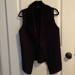 Black faux suede/fur vest